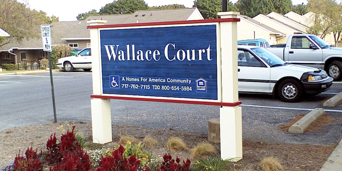 Wallace Court Exterior Sign